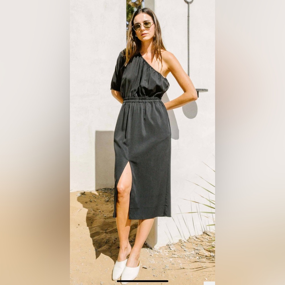 Paloma One Shoulder Dress in Black